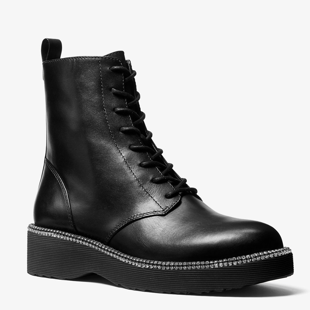 Michael Kors Tavie Leather Combat Boot